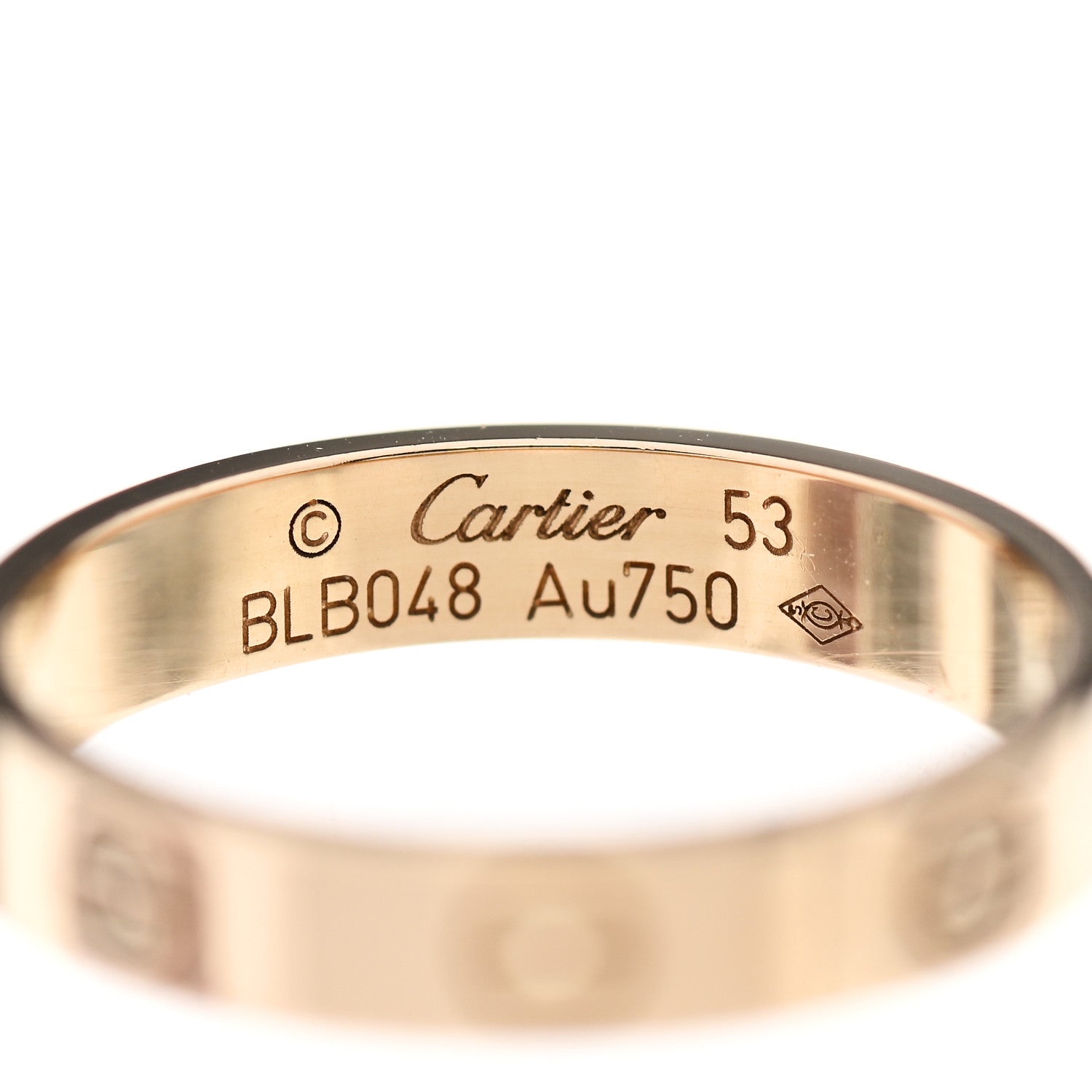 Cartier 18K Yellow Gold 3.5mm LOVE Wedding Band Ring 53 6.5 4 of 5