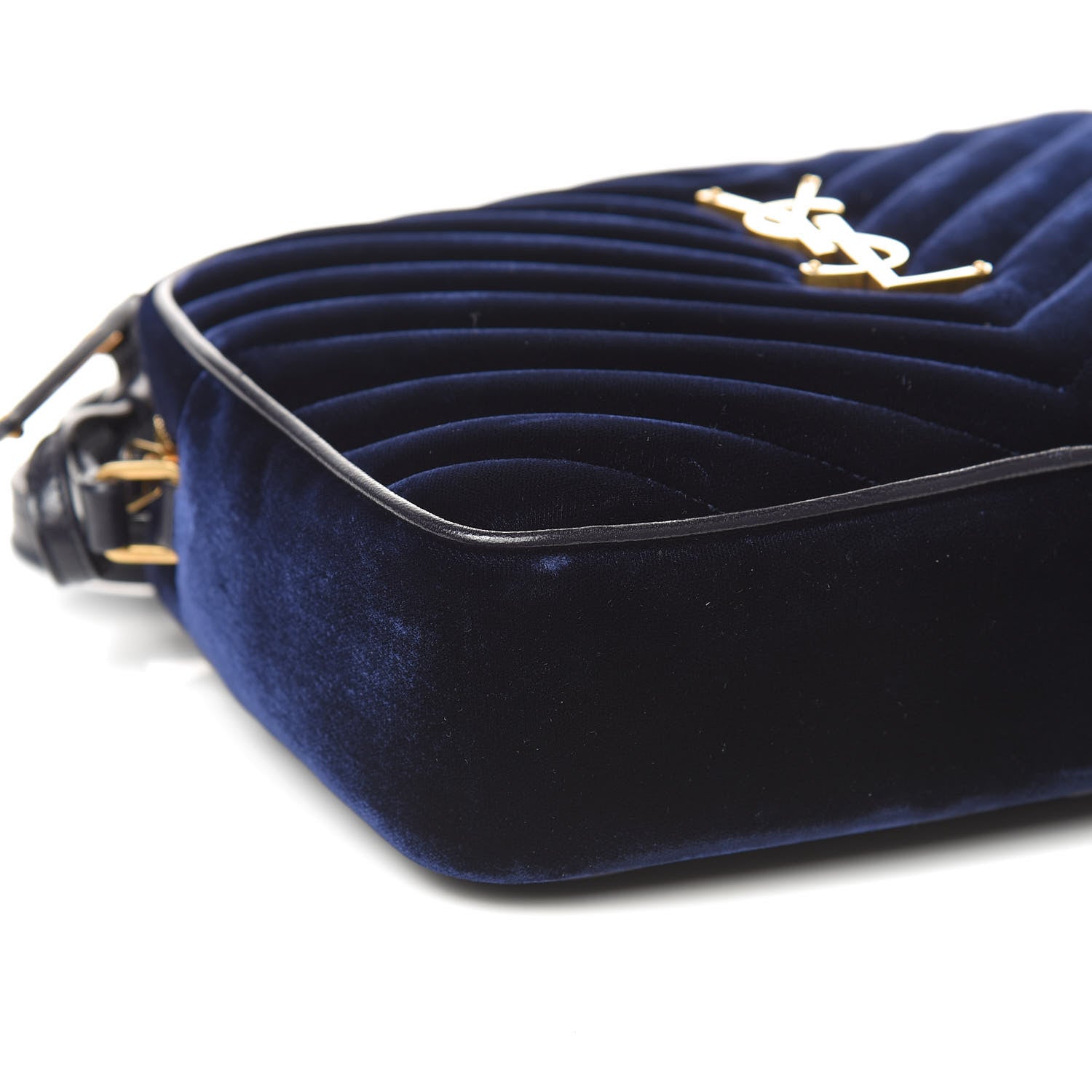 Saint Laurent Velvet Matelasse Monogram Lou Camera Bag Navy 8 of 10
