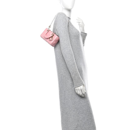 Christian Dior Metallic Lambskin Cannage Micro Lady D-Joy Pink 2 of 11