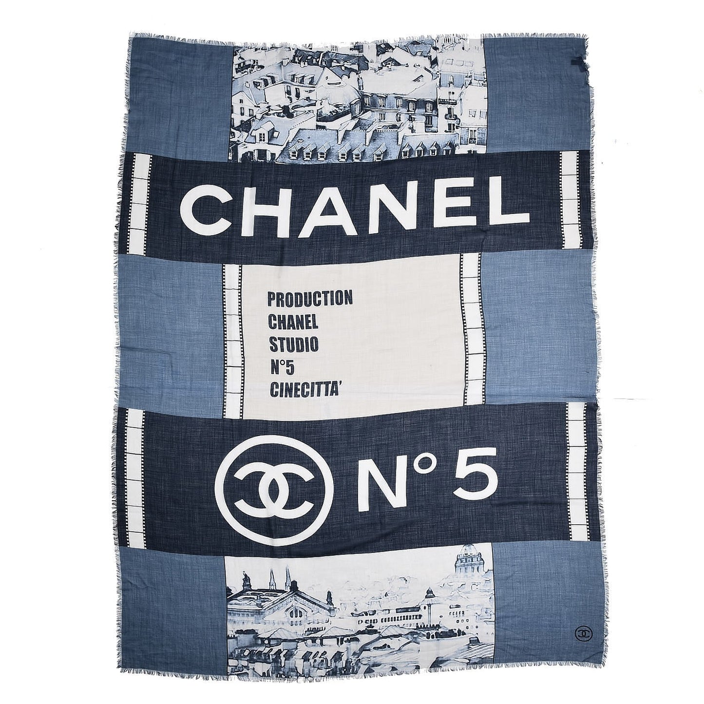 Cashmere CC Cinema Scarf Blue White