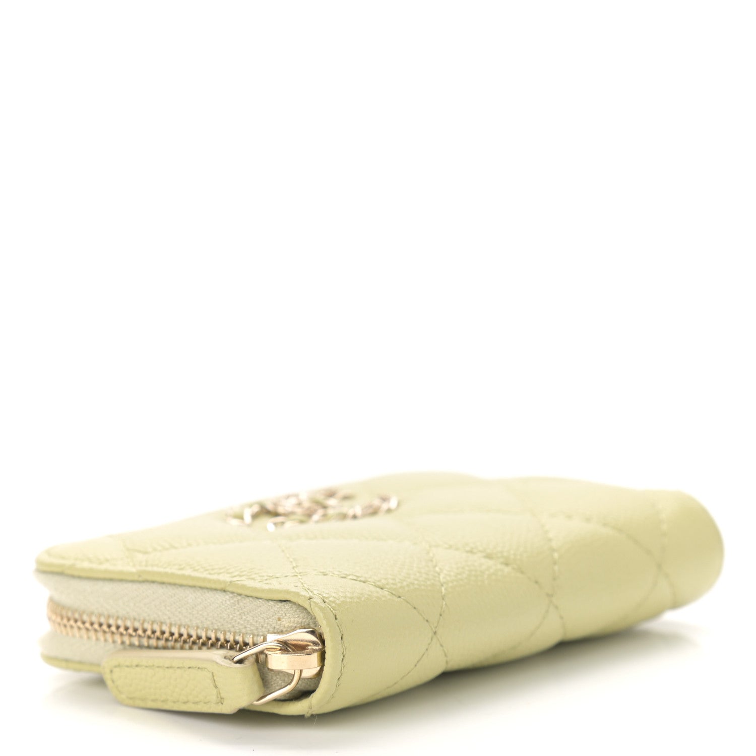 Chanel Caviar Quilted French New Wave Zip Coin Purse Light Green 4 of 7
