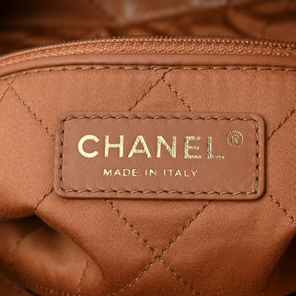 Chanel Shiny Calfskin Quilted Small Chanel 22 Camel 6 of 10