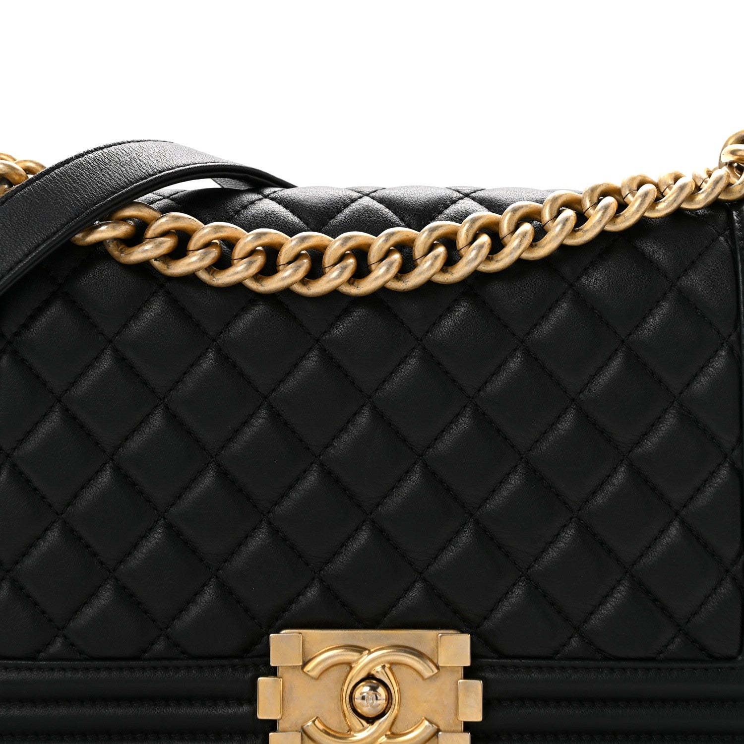 Chanel Lambskin Quilted Medium Boy Flap Black 8 of 13