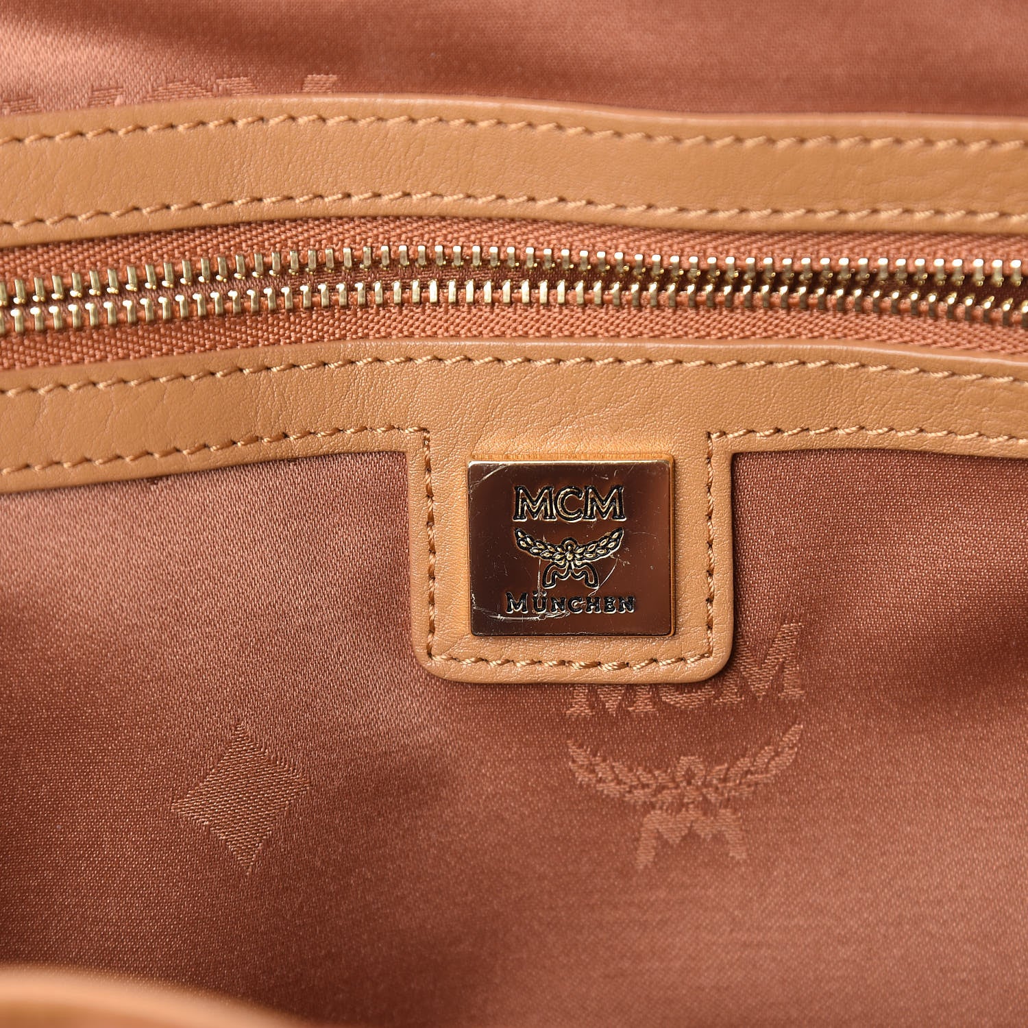MCM Visetos Studded Medium Dual Stark Backpack Cognac 6 of 10