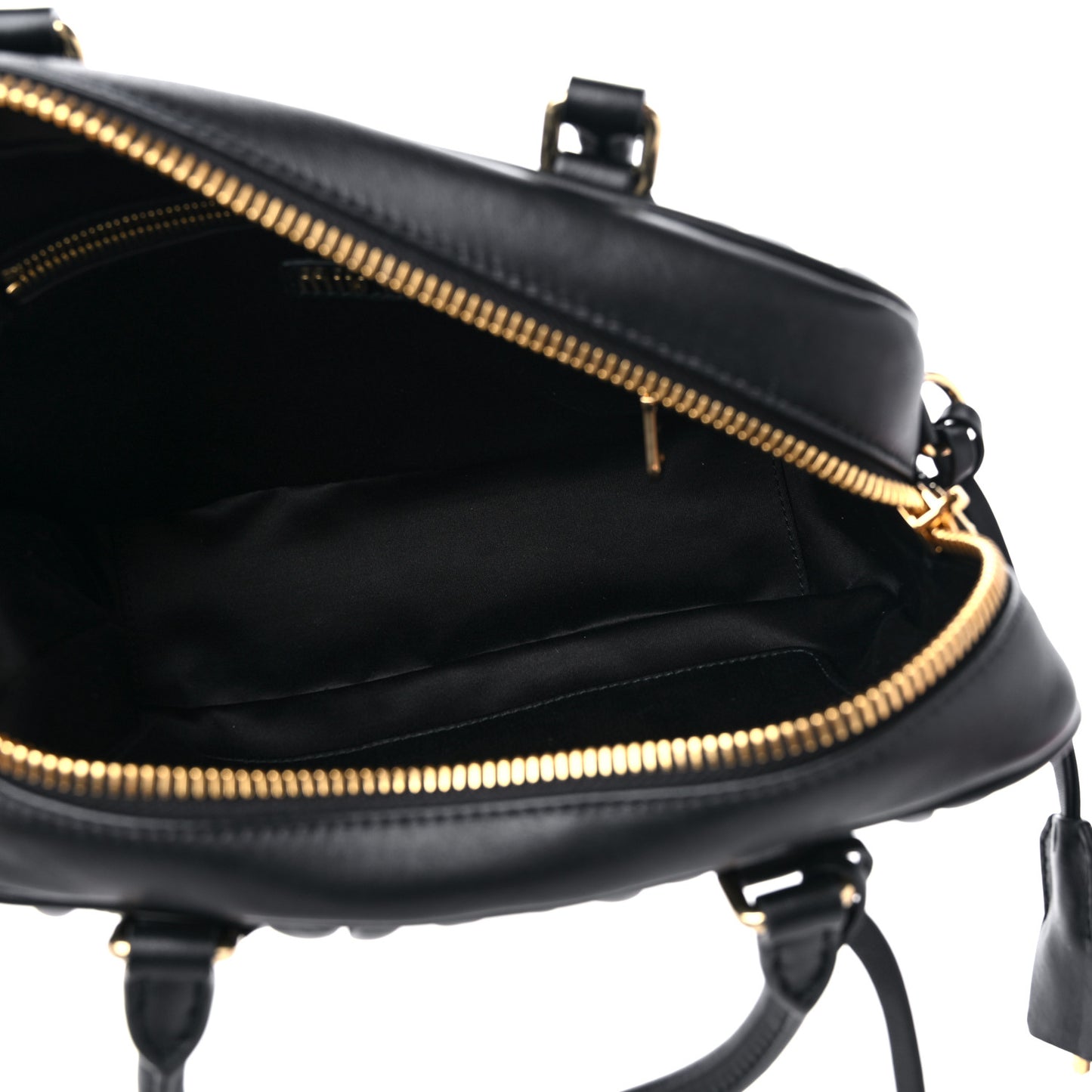 Nappa Matelasse Bauletto Top Handle Bag Black