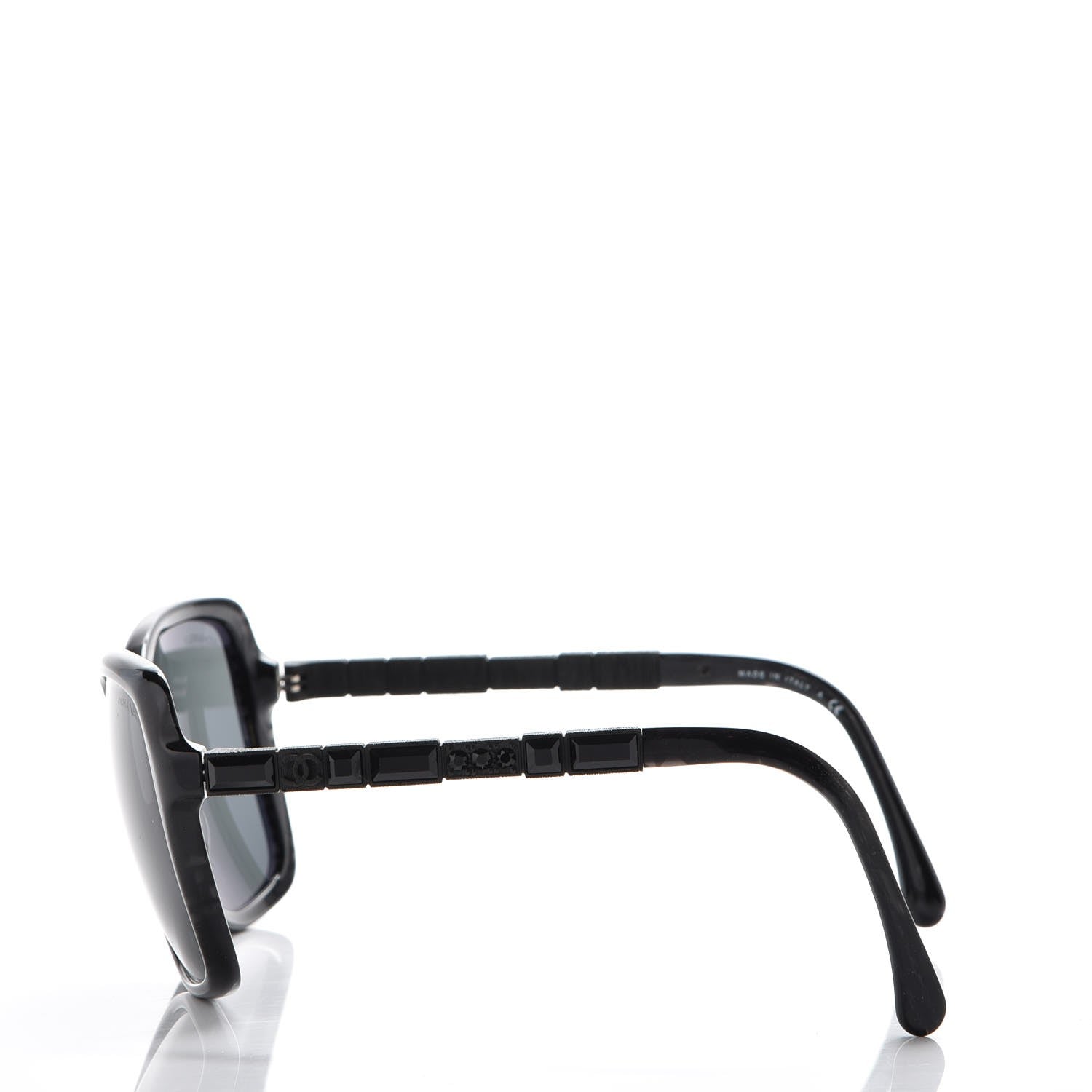 Chanel Baguette Crystal Polarized Square Sunglasses 5308-B Black 2 of 8