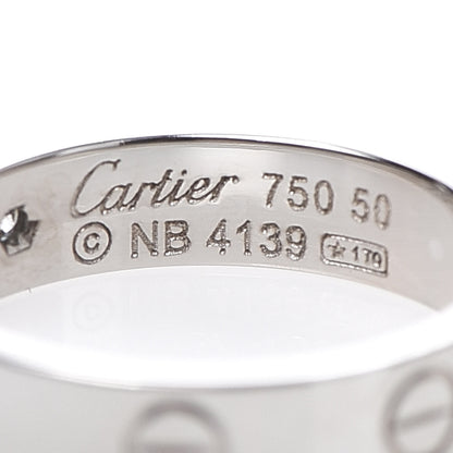 Cartier 18K White Gold Diamond 4mm LOVE Wedding Band Ring 50 5.25 4 of 4