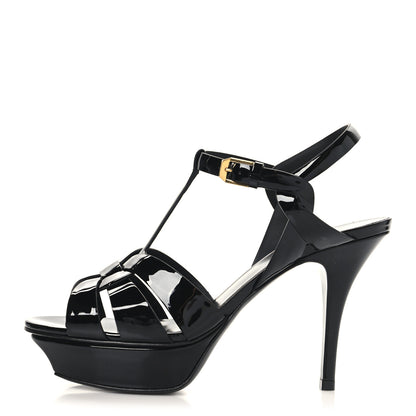 Saint Laurent Patent Tribute 75 Platform Sandals 37.5 Black 1 of 9