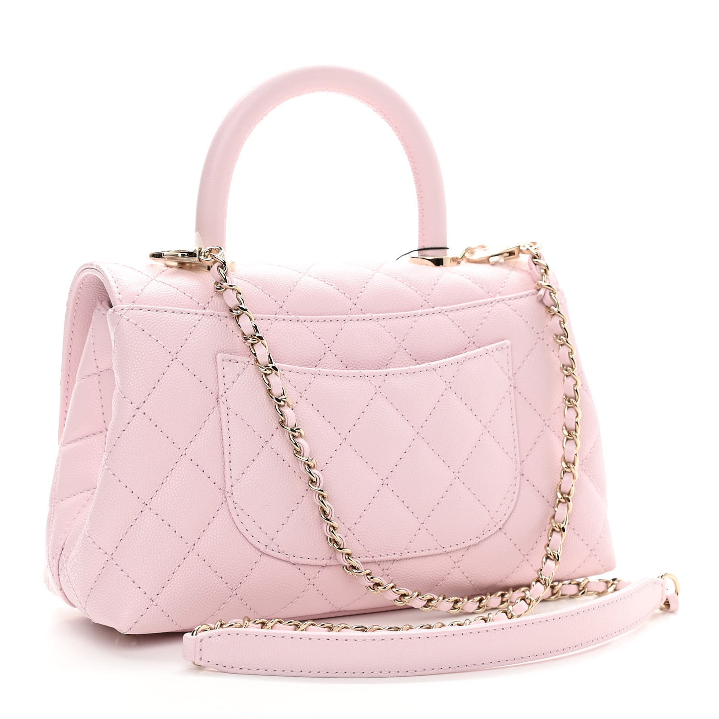 Caviar Quilted Mini Coco Handle Flap Light Pink