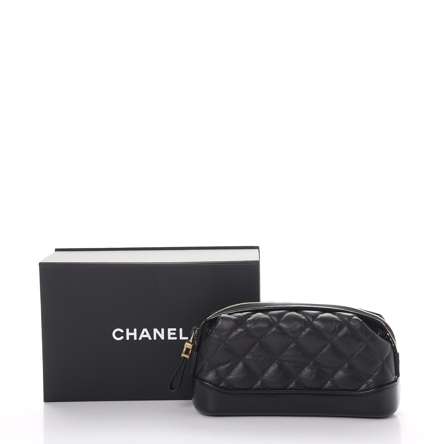 Chanel Aged Calfskin Quilted Gabrielle Classic Pouch Black 10 of 10