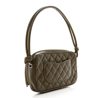 Chanel Calfskin Python Quilted Cambon CC Pochette Khaki 3 of 12