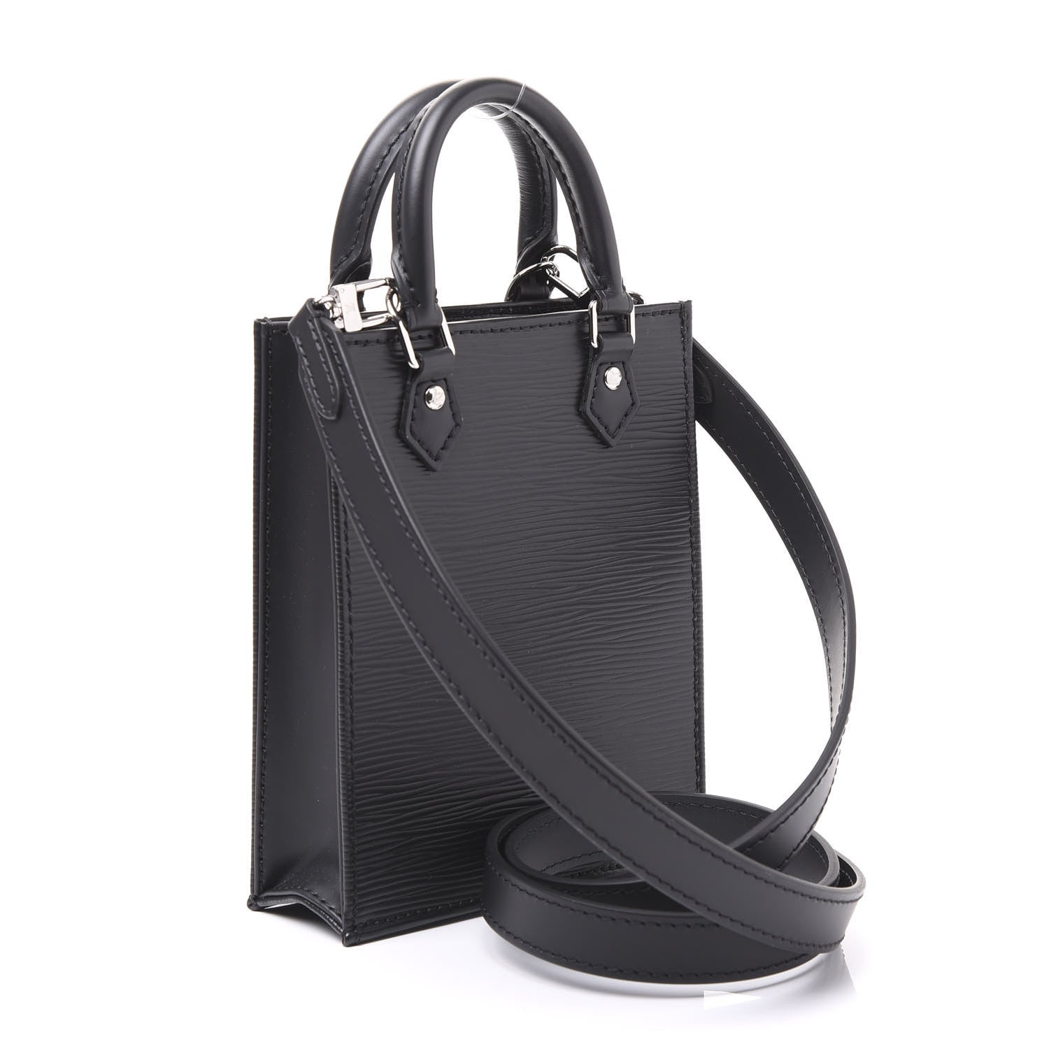 Louis Vuitton Epi Petit Sac Plat Black 2 of 9