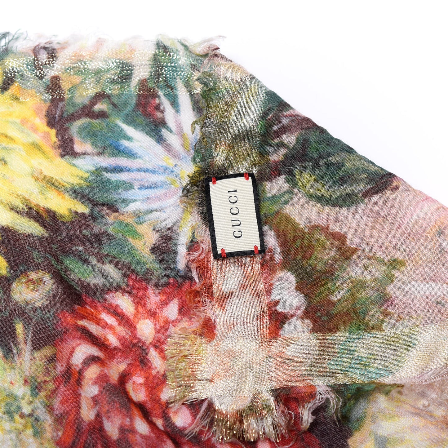 Wool Floral Scarf Multicolor