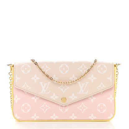 Louis Vuitton Empreinte Spring in the City Felicie Pochette Chain Wallet Pink Beige Yellow 3 of 12