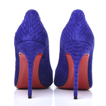Christian Louboutin Watersnake Nubuck Decollete 554 100 Pumps 38 Purple Pop 6 of 10