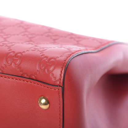 Gucci Soft Guccissima Signature Large Shoulder Tote Bag Hibiscus Red 11 of 13