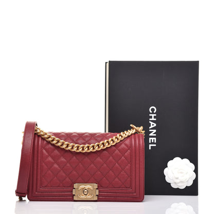 Chanel Caviar Quilted Medium Boy Flap Red 10 of 10