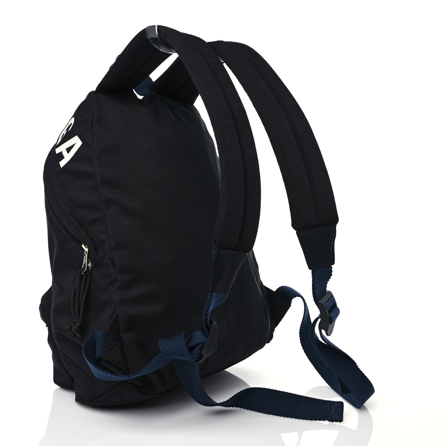 Sport Nylon Logo Embroidered S Wheel Backpack Black
