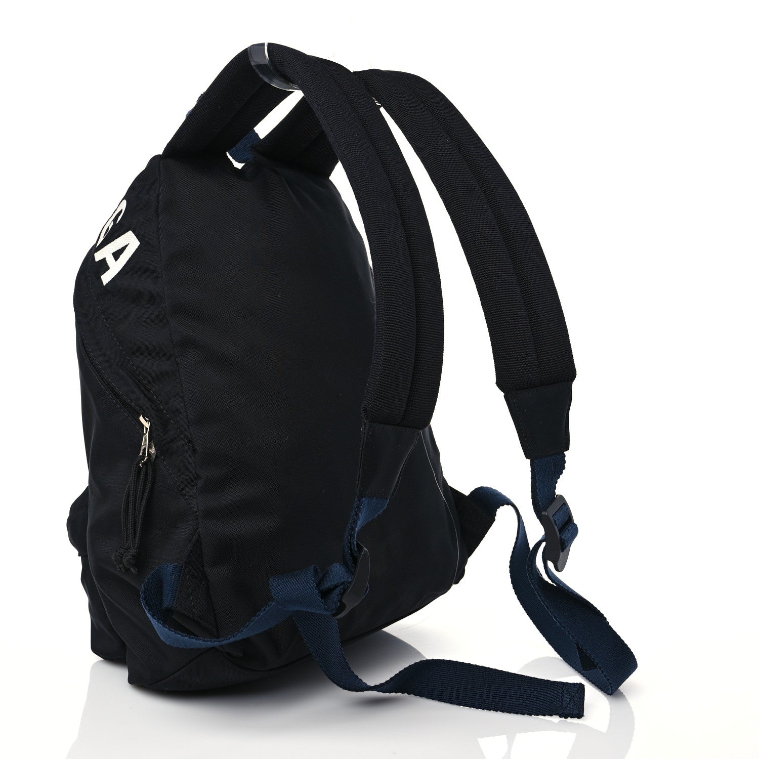 Balenciaga Sport Nylon Logo Embroidered S Wheel Backpack Black 3 of 8