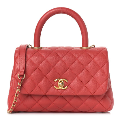 Chanel Caviar Quilted Mini Coco Handle Flap Red 1 of 9