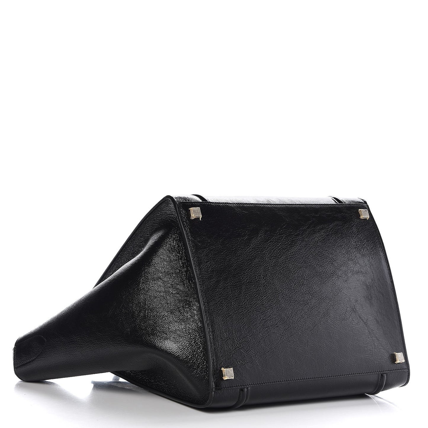 Shiny Goatskin Medium Phantom Luggage Black