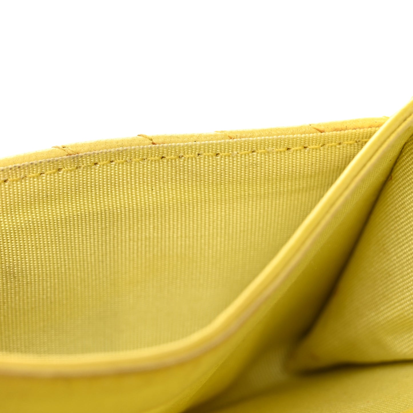 Lambskin Chevron Quilted Boy Flap Card Holder Yellow