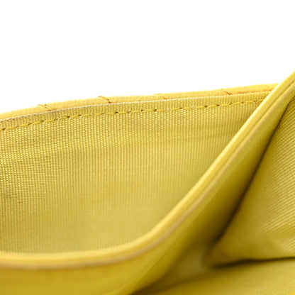 Chanel Lambskin Chevron Quilted Boy Flap Card Holder Yellow 9 of 10