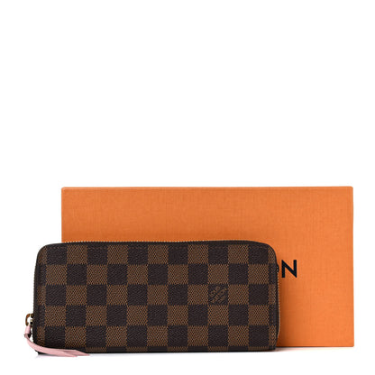 Louis Vuitton Damier Ebene Clemence Wallet Rose Ballerine 8 of 8