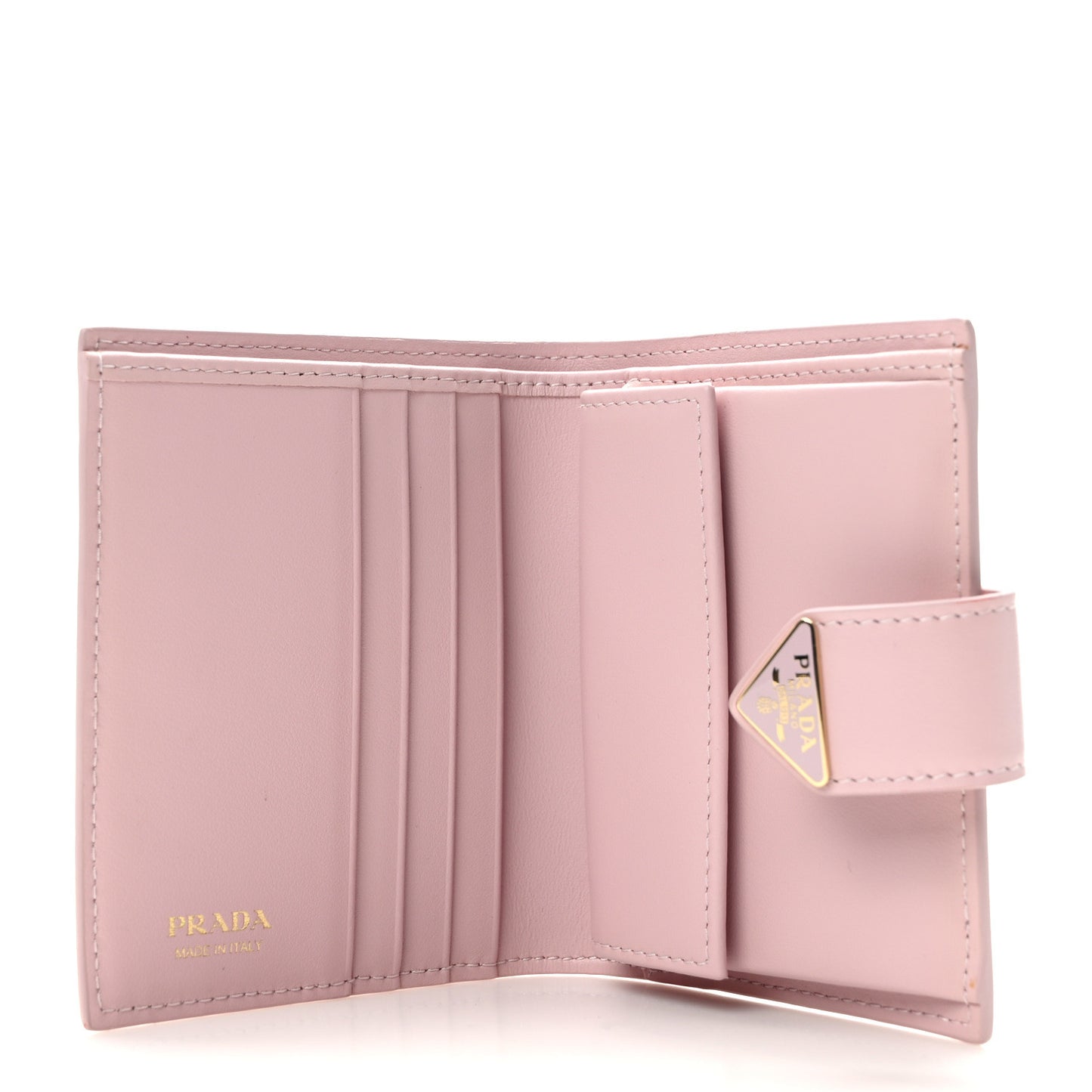 Saffiano Small Triangle Bi-Fold Tab Wallet Alabastro