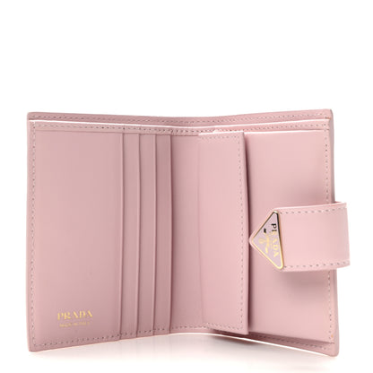 Prada Saffiano Small Triangle Bi-Fold Tab Wallet Alabastro 5 of 9