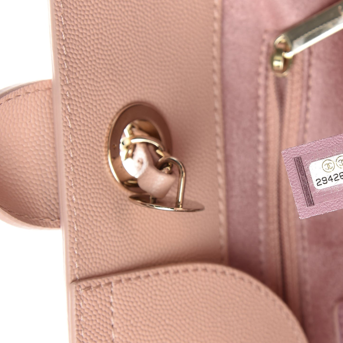 Caviar Small Studded Deauville Tote Light Pink