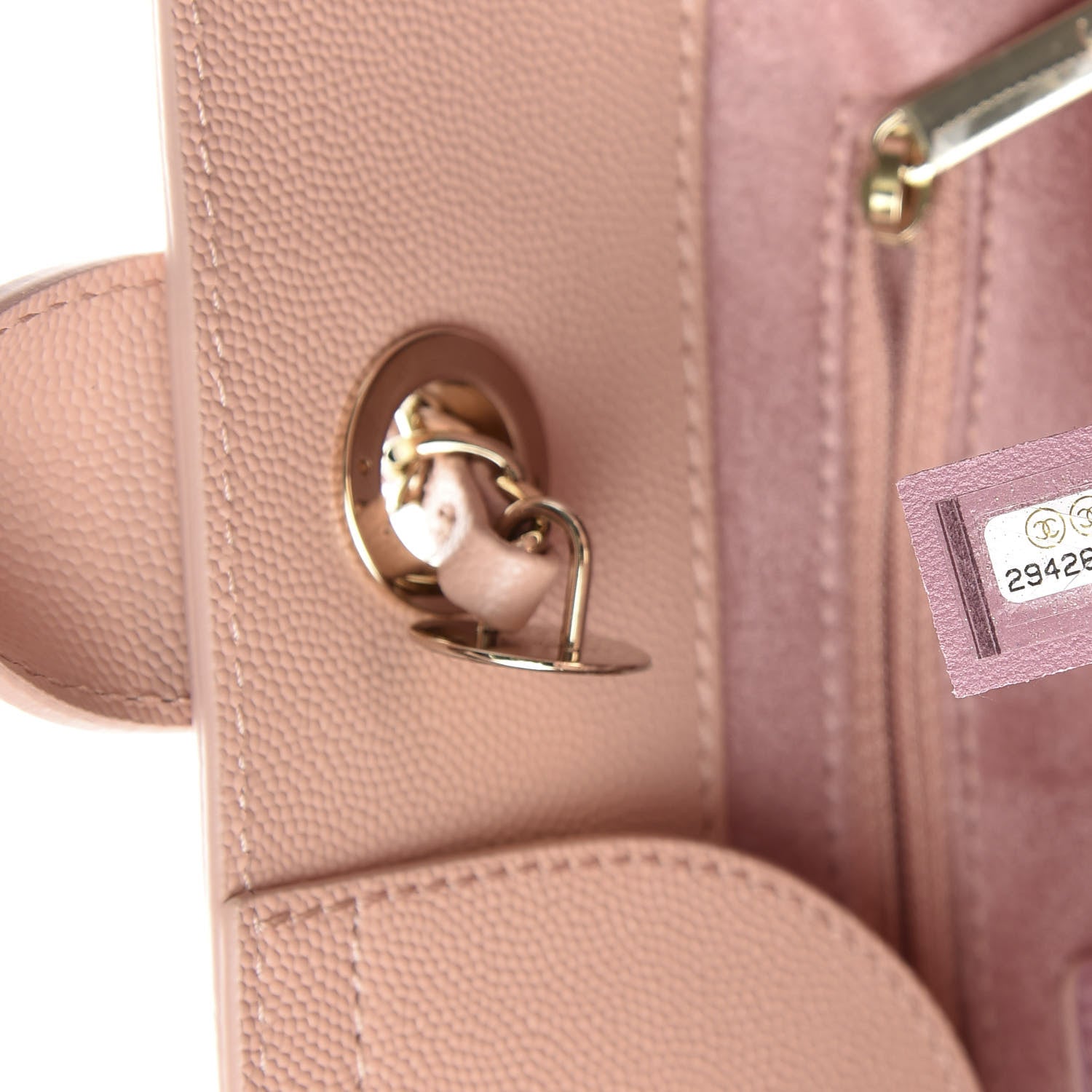 Chanel Caviar Small Studded Deauville Tote Light Pink 9 of 11
