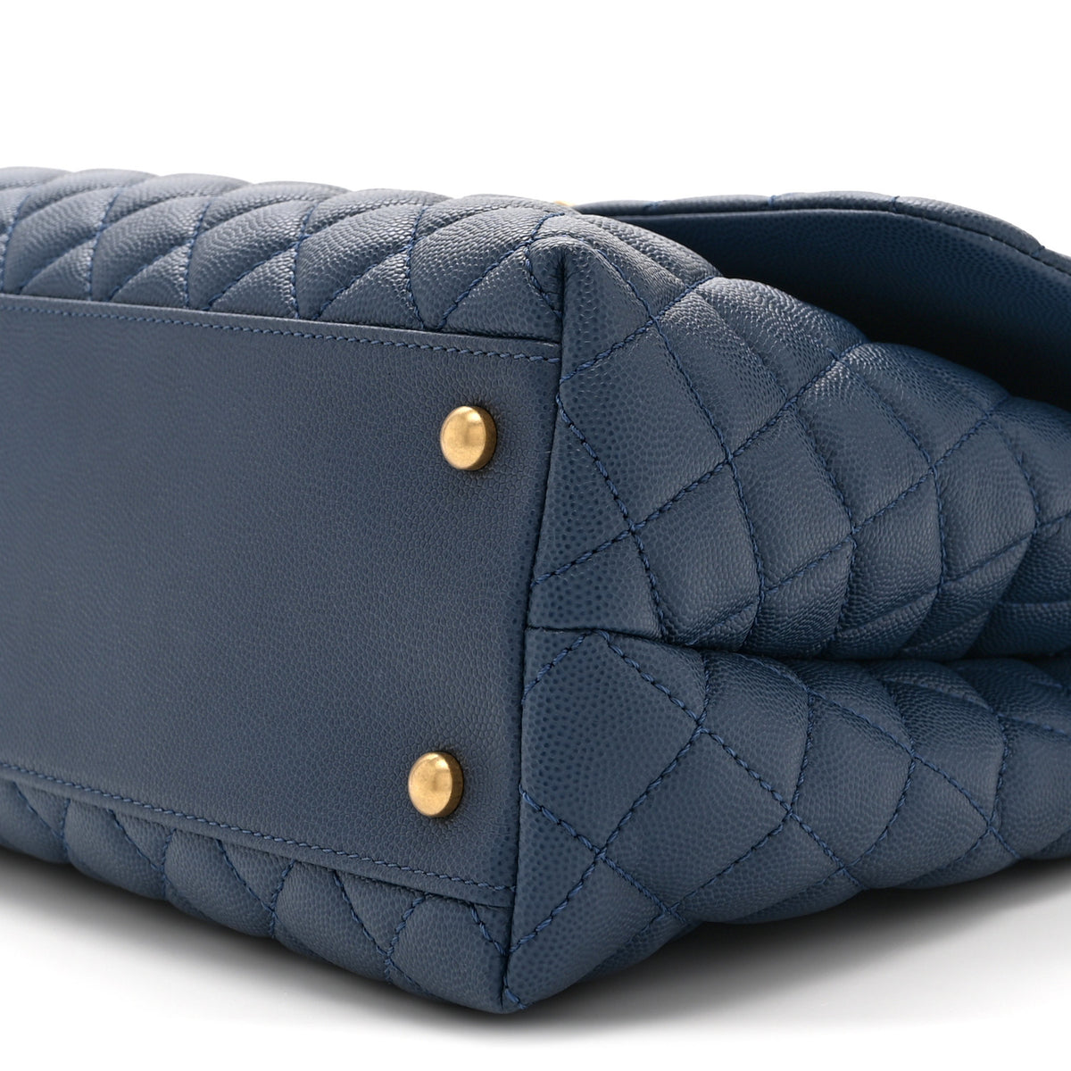Caviar Quilted Medium Coco Handle Flap Blue