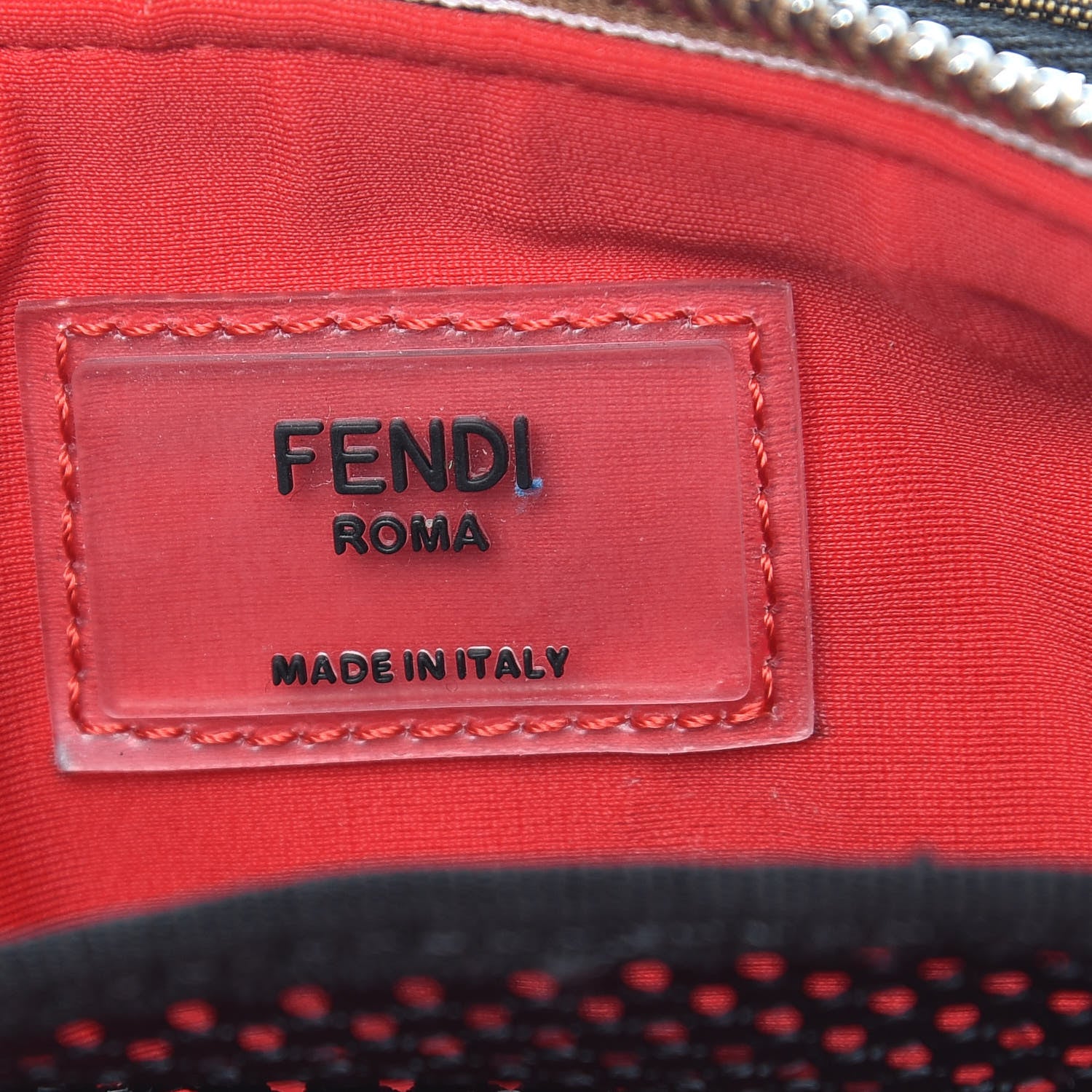 Fendi Jacquard Vitello Century Pequin Logo Plate Pocket Belt Bag Tobacco Moro Black 9 of 10