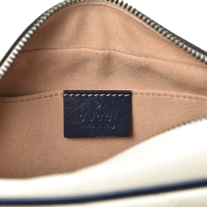 Gucci Vintage Effect Calfskin Matelasse Diagonal Small Torchon GG Marmont Chain Shoulder Bag Mystic White Blue Agata 7 of 9