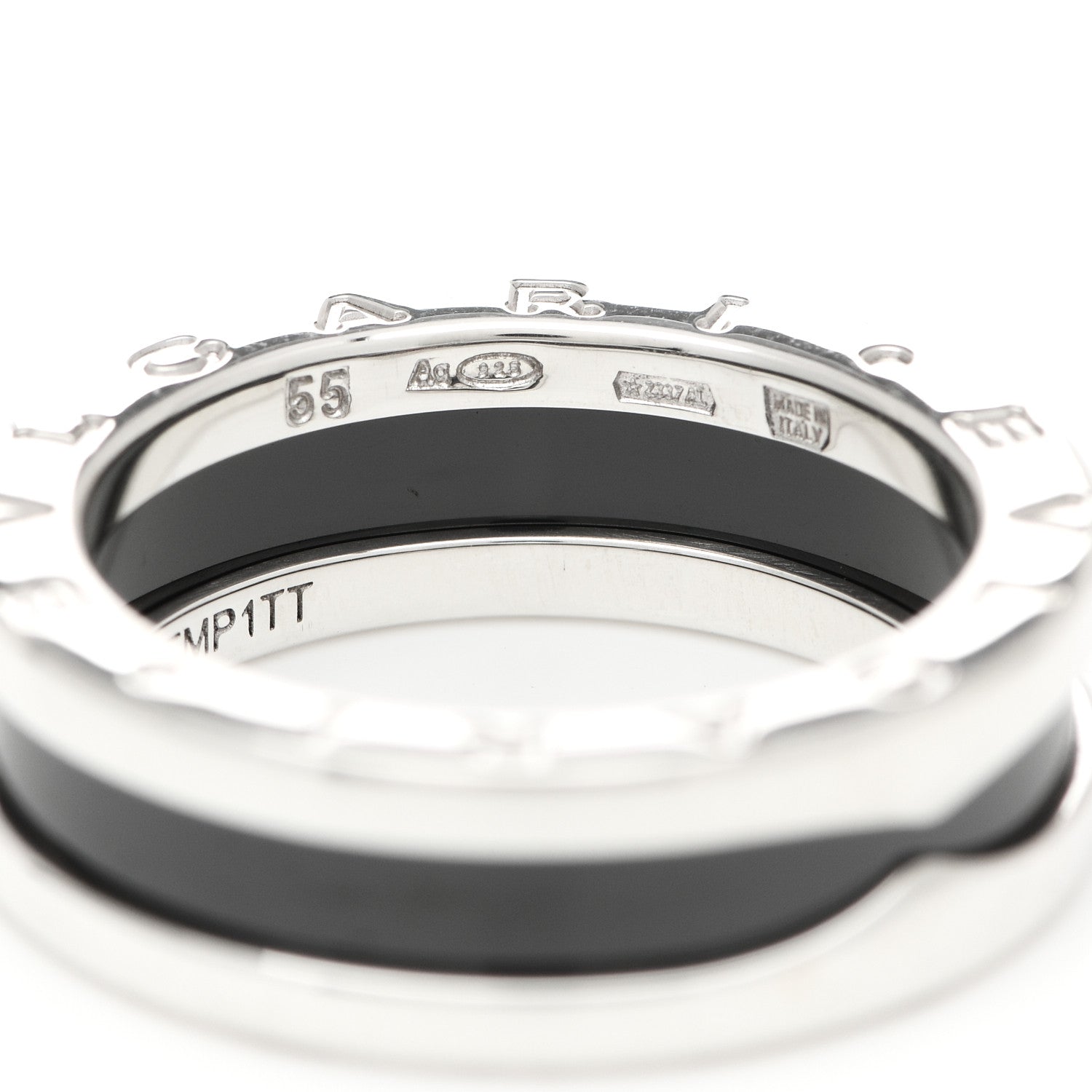 Bulgari Sterling Silver Ceramic Save The Children One-Band Ring 55 7.25 5 of 8