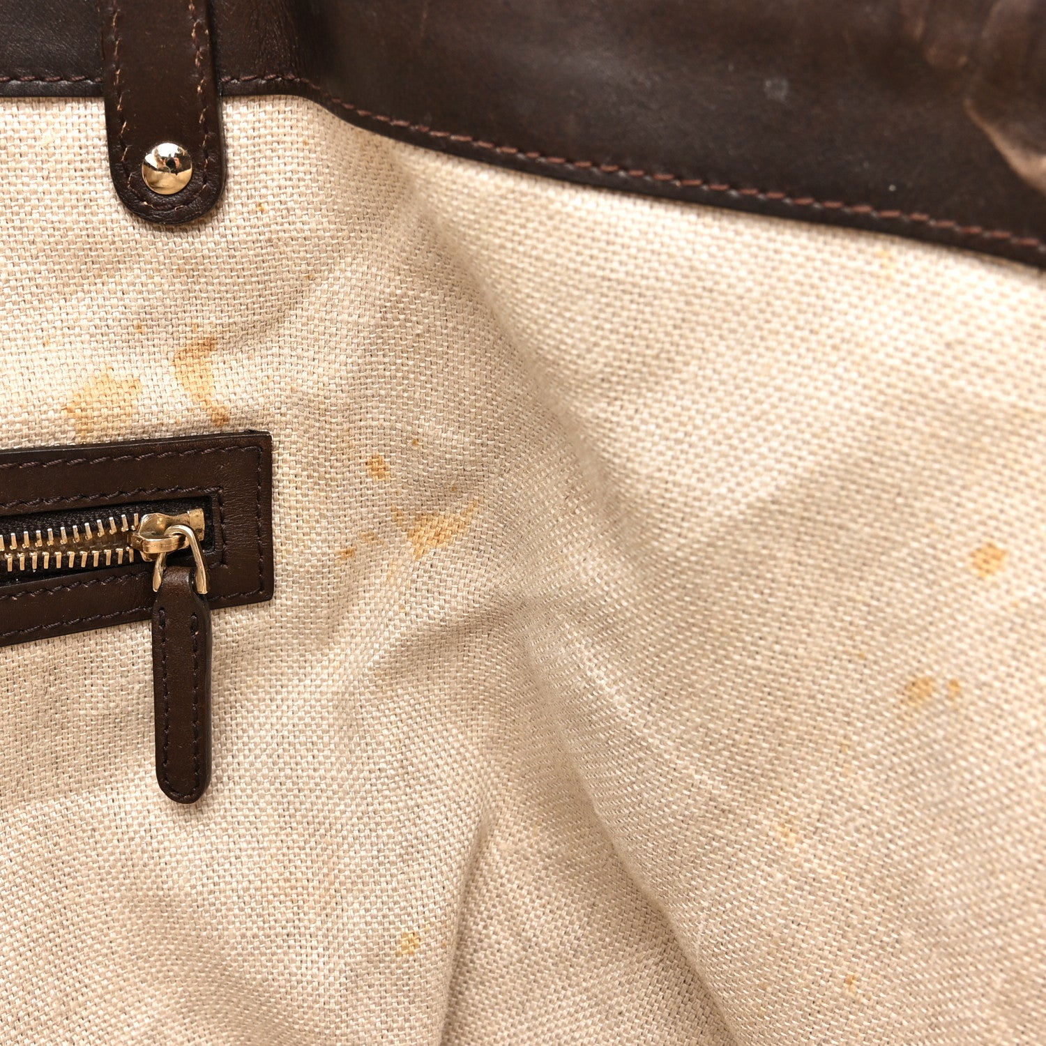 Gucci Linen Canvas Large Craft Logo Tote Brown 13 of 19