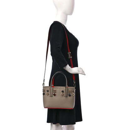 Christian Louboutin Calfskin Empire Spike Studded Mini East West Cabata Tote Feve 2 of 13