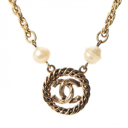 Chanel Pearl CC Pendant Necklace Gold 3 of 8