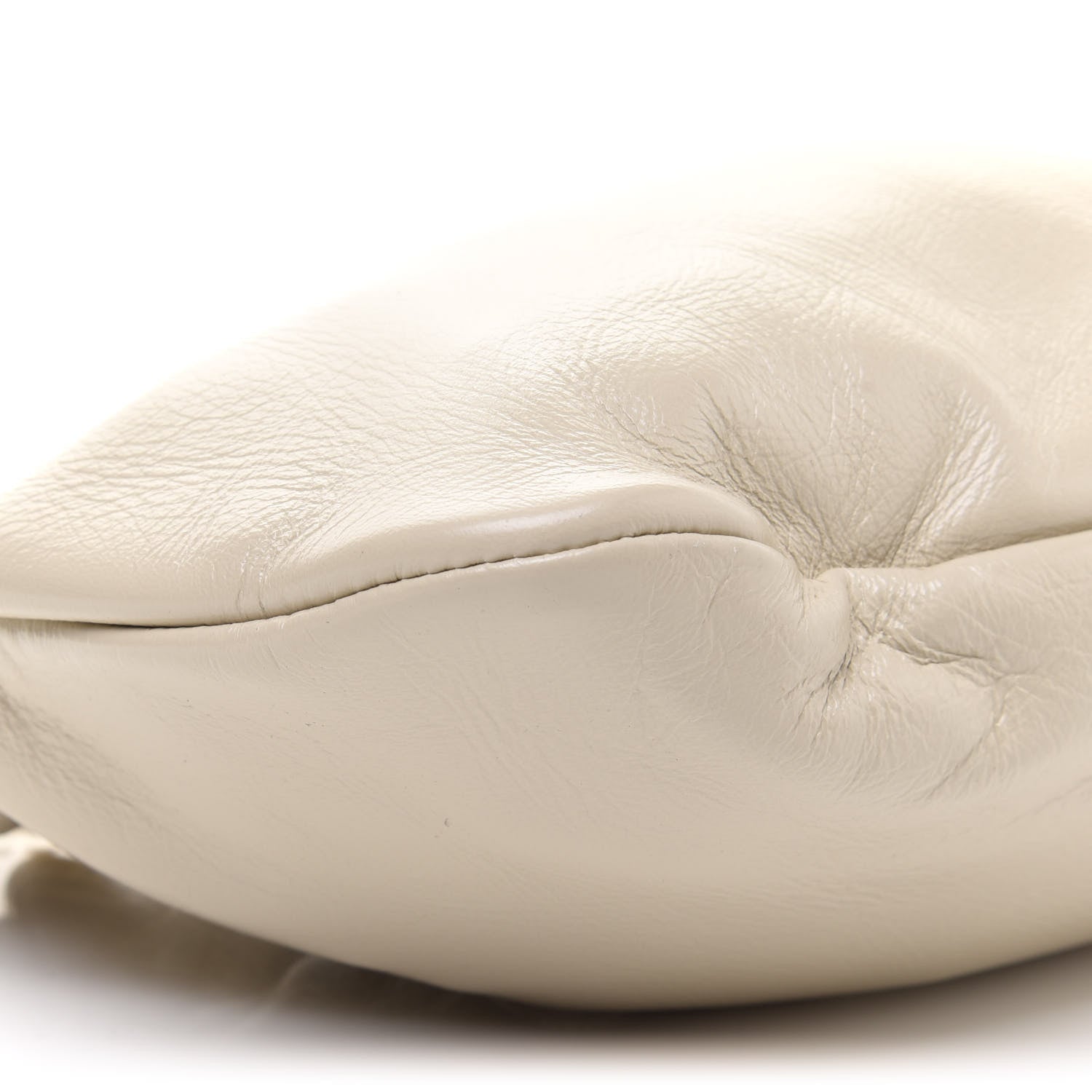 Saint Laurent Calfskin Pac Pac Ruched Hobo Winter White 8 of 10