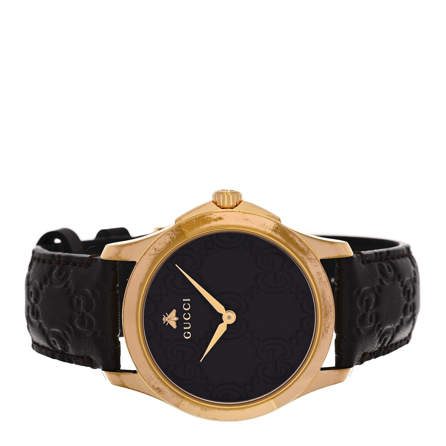 Gucci Stainless Steel Calfskin 38mm G-Timeless Quartz Watch Brown 2 of 5