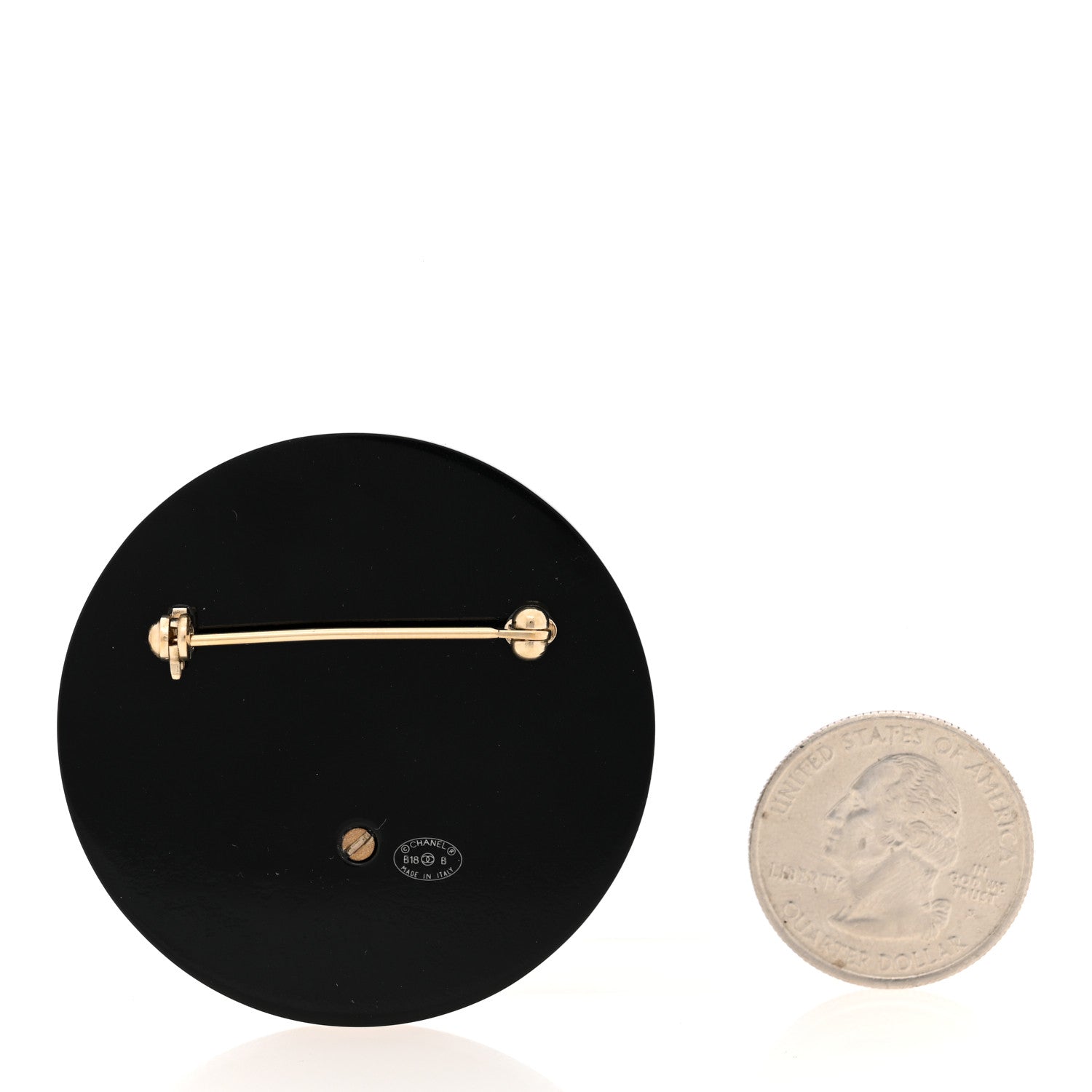 Chanel Resin Pearl Brooch Black 2 of 4