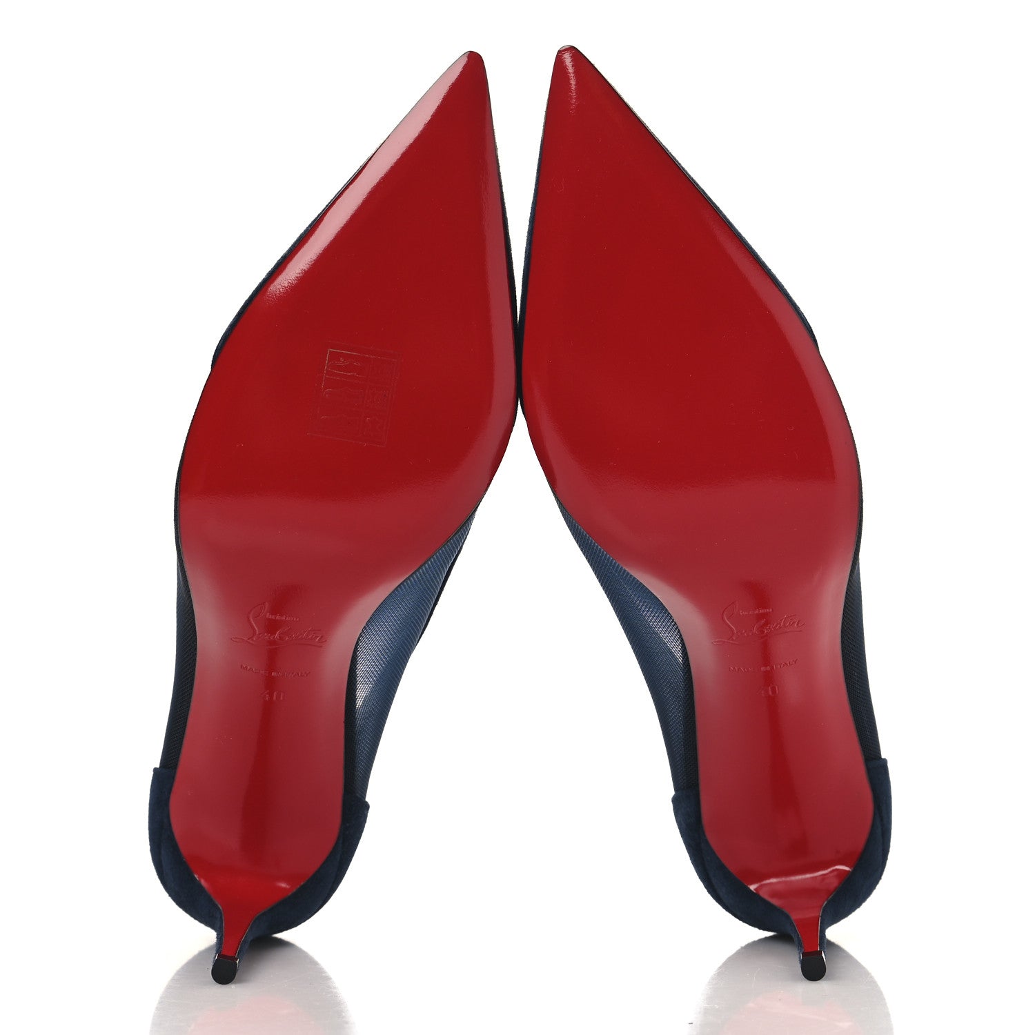 Christian Louboutin Veau Velours Rete Galativi 100 Pumps 40 Navy 5 of 8