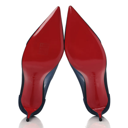 Christian Louboutin Veau Velours Rete Galativi 100 Pumps 40 Navy 5 of 8