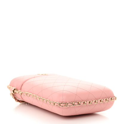 Chanel Lambskin Quilted Chain Around Phone Holder Pink 4 of 10