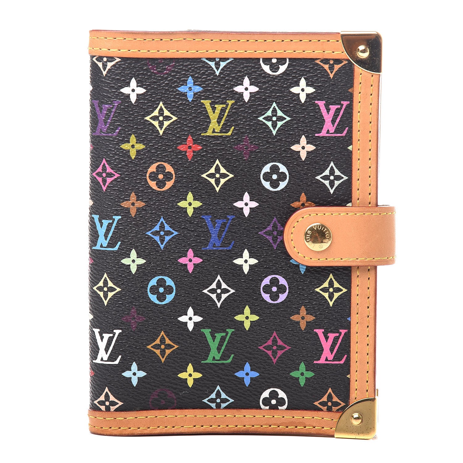 Louis Vuitton Monogram Multicolor Small Ring Agenda Cover Black 1 of 8