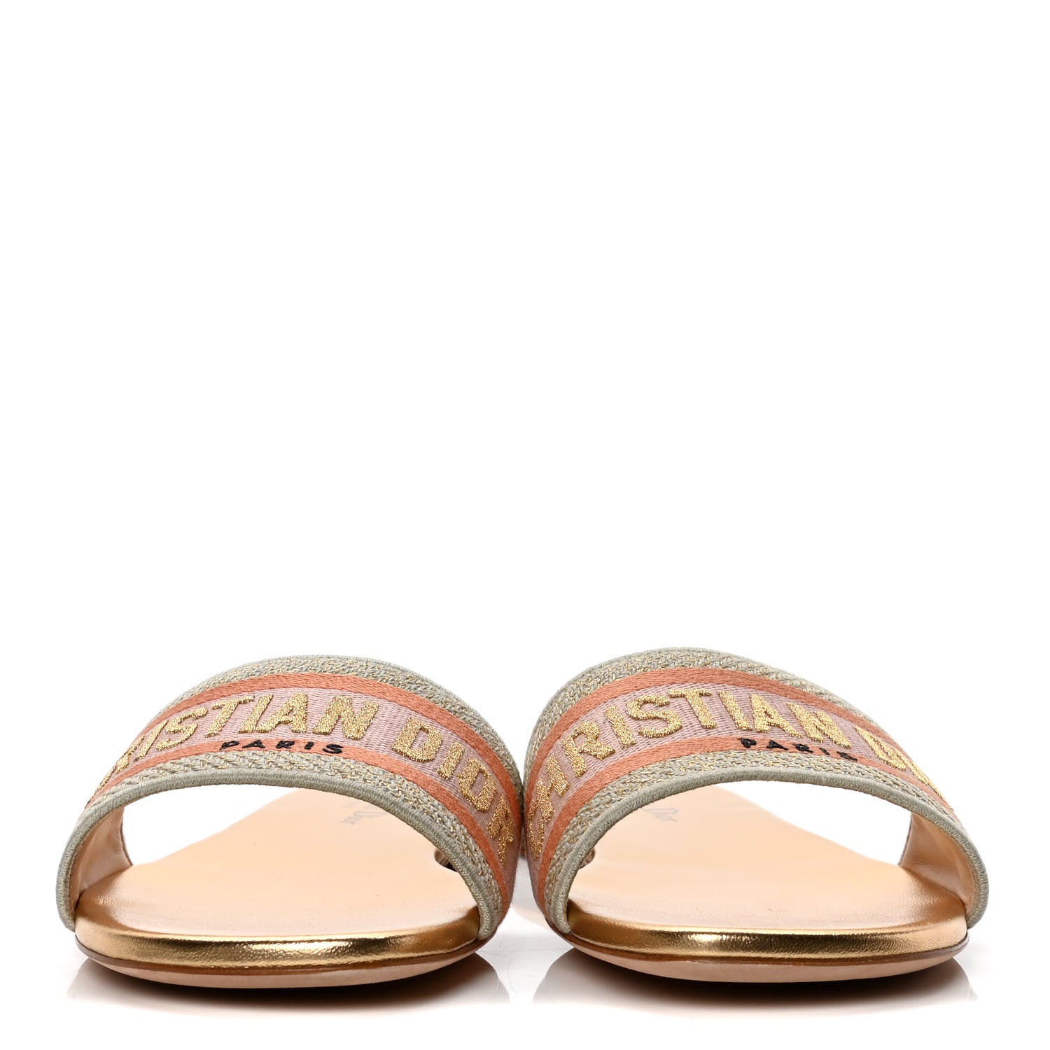 Christian Dior Cotton Embroidered Dway Mules Slide Sandals 41 Platinum 2 of 10