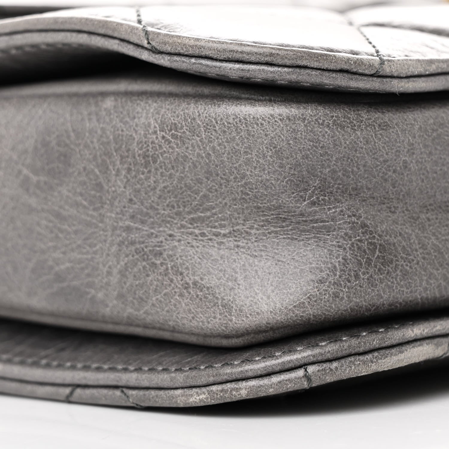 Chanel Glazed Calfskin Quilted Large Perfect Edge Flap Grey 10 of 11