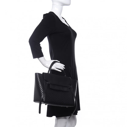 Celine Calfskin Diagonal Quilted Mini Belt Bag Black 3 of 16