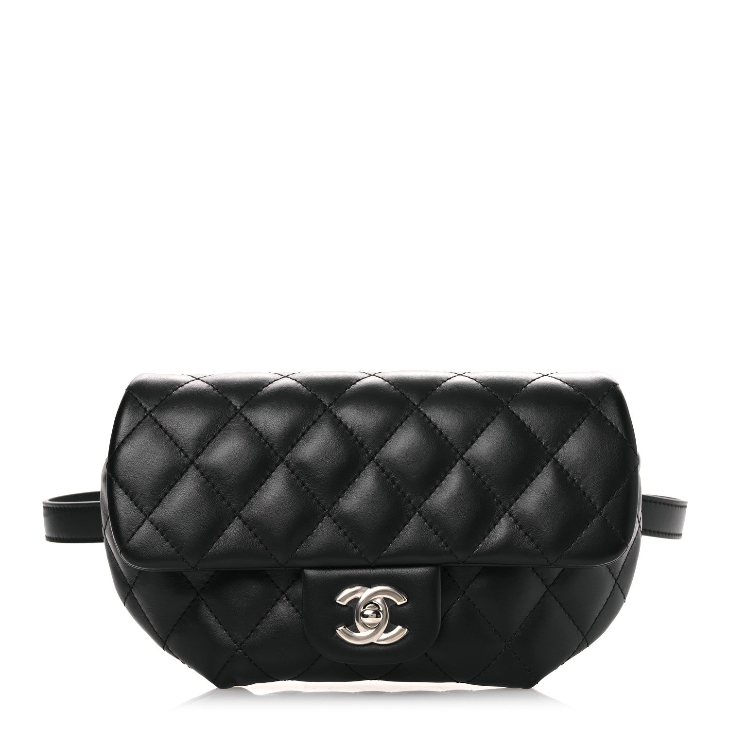 Chanel Calfskin Quilted CC Uniform Flap Belt Bag Black 1 of 12